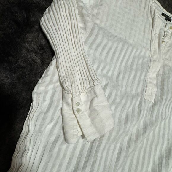 Massimo Dutti Women US 6 white viscose cotton Blend Long sleeve Dress Tunic - Picture 13 of 15